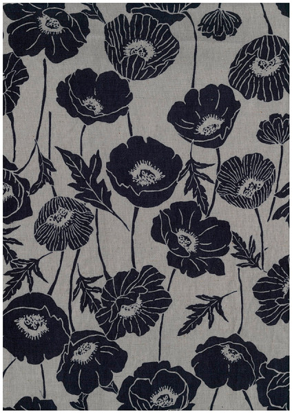 Kokka Canvas Poppy grey
