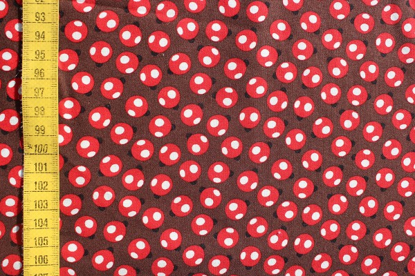 Baumwolldruck Oops a daisy Ladybug brown