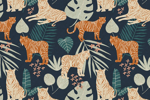 Jungle Cruisin Alicia Bruce Stripe Squad - Goodnight Moon Unbleached Canvas