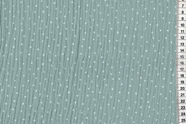 Double Gauze Punkte light green