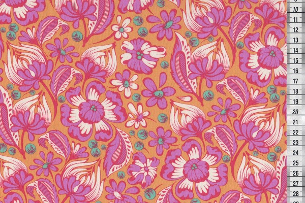 Tula Pink Chipper Wild Vines sorbet