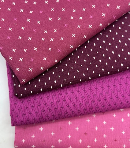 Fat Quarter Set Cotton and Steel Basic plum
