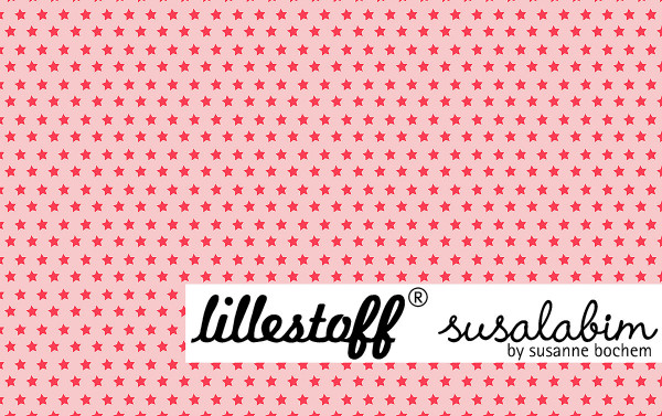Reststück Lillestoff Jersey Basicsternchen rosarot Susalabim