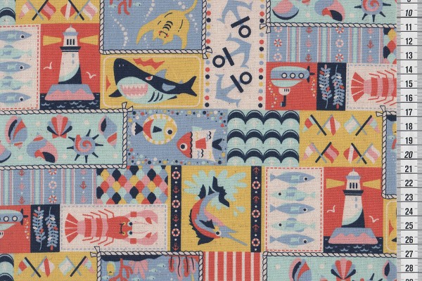 Kokka Trèfle maritime motive blau