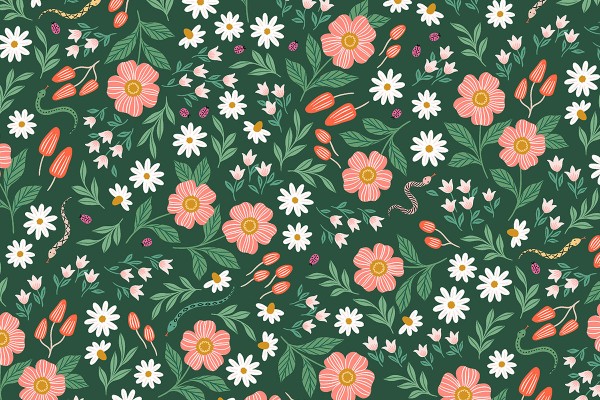 Garden & Globe Erin McMannes Wildflower Field Hunter Green