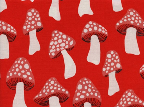 Reststück Front Yard Mushrooms Sarah Watts by Cotton and Steel Fabrics