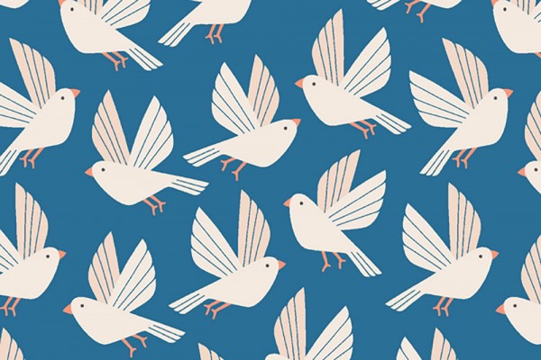 Wild & Free Loes van Oosten CANVAS Free as a Bird Mystical Blue