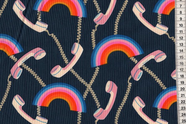 Ruby Star Society Social Rainbow Metallic Navy by Melody Miller