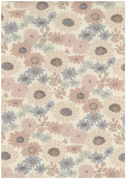 Kokka Oxford Flowerfield dusty rose