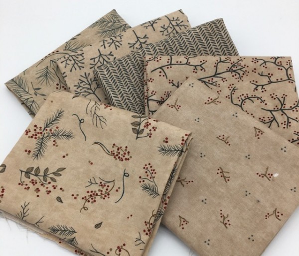 Fat Quarter Set Warm Winter WIshes Holly Taylor Antler