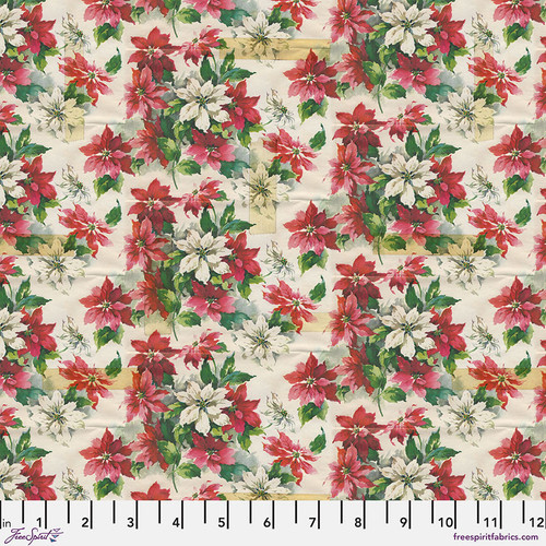 Tim Holtz Holidays Past Poinsietta Print Multi