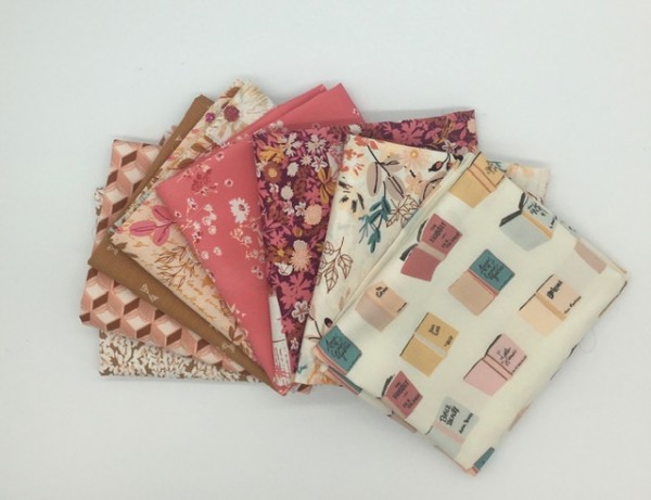 Fat Quarter Bookish Sharon Holland peach