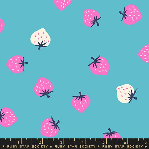Ruby Star Society Strawberry by Kimberly Kight Strawberry Toss Turquoise