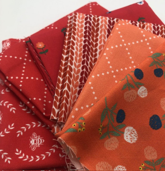 Fat Quarter Set CLover & Dot CluckCluckSew red