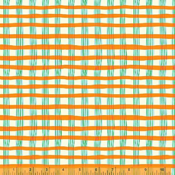 Heather Ross Lucky Rabbit Painted Plaid Orange