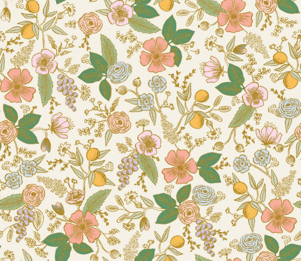 Cotton and Steel Orchard Colette Cream Metallic