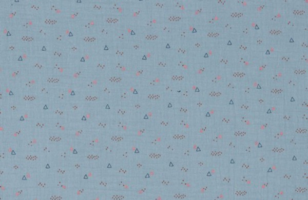 Double Gauze Musselin Triangel hellblau