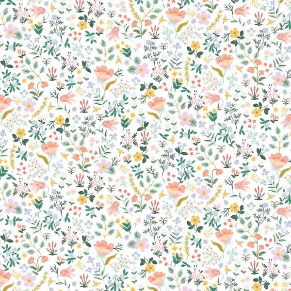 Cotton and Steel Rifle Paper Curio Bramble Field white