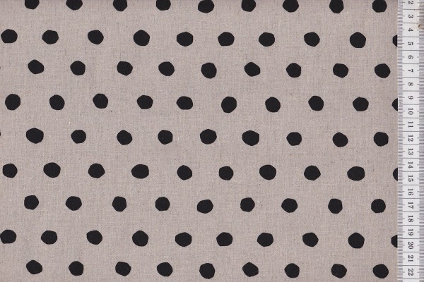 Wachstuch Echino Dot natur/schwarz