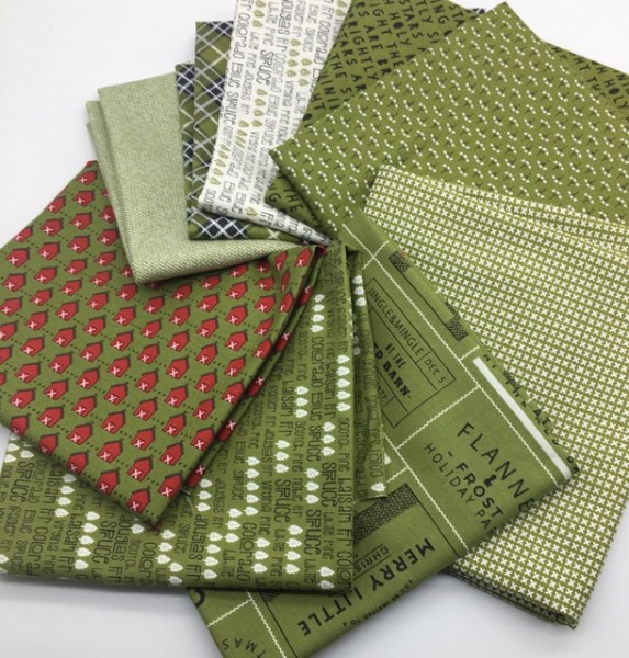 Fat Quarter Set Red Barn Sweetwater Desgin green