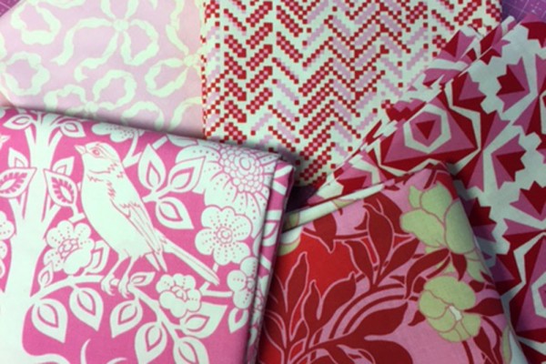 Figo True Kisses Heather Bailey Fat Quarter Set pink