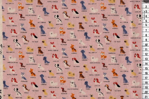 Wachstuch Tréfle Kokka dogs pink