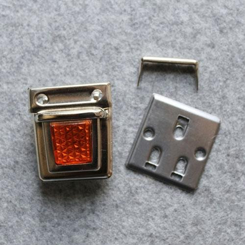 Eckiges Steckschloss mit Reflektor 4cm*4,5cm