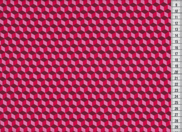 Stretchjersey Cubes pink