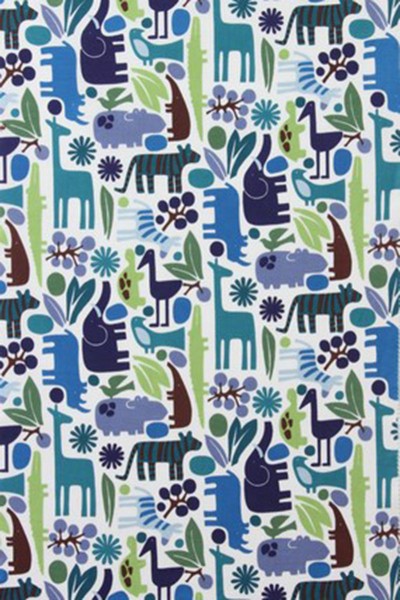 Laminated cotton Alexander Henry Zoo white