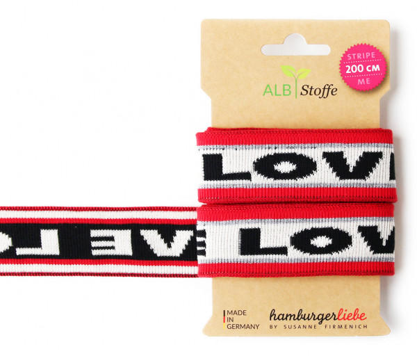 Hamburger Liebe Stripe Me Glam LOVE rot