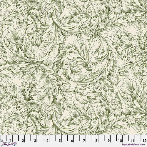Morris & Co. The Cotswold Holiday Collection Small Acapanthus Scroll Green