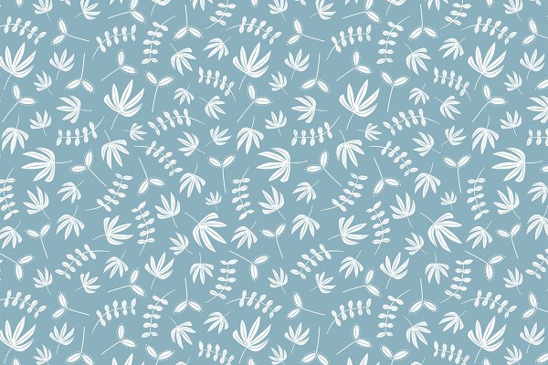 Hand Stitched by Karen Lewis Leafs blue