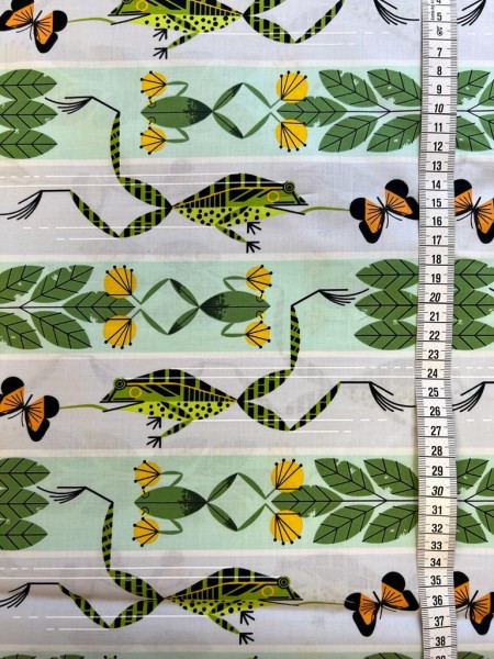 Birch Popeline Charley Harper Flying Frog