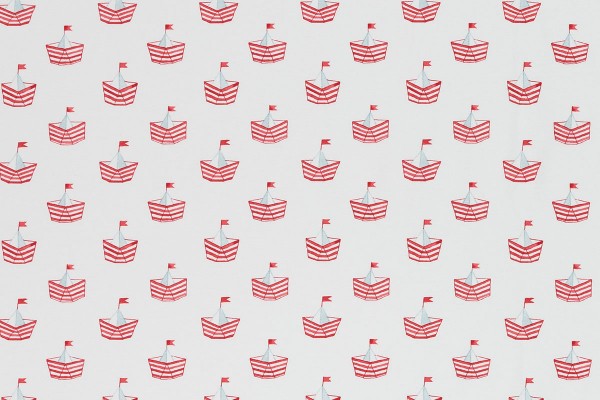 Stretchjersey Nautical Baby Schiffchen rot
