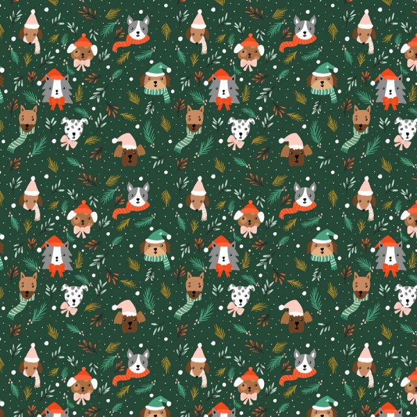 Merry Pawmas Holiday Barkmas Tree Hunter Metallic