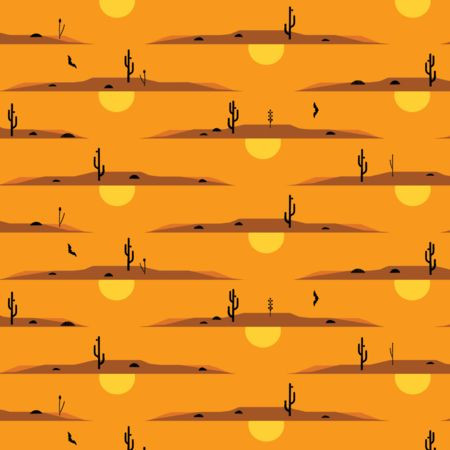 Birch Popeline Charley Harper The Desert at Dusk