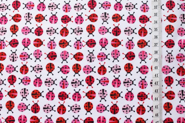 Robert Kaufman Ann Kelle URBAN ZOOLOGIE Minis Ladybugs pink