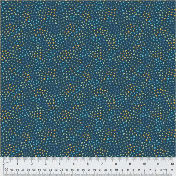 Clover & Dot Allisson Harris Cluck Cluck Sew Scattered Petals Dark Blue