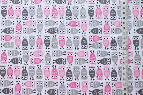 Robert Kaufman Ann Kelle URBAN ZOOLOGIE Minis Owls pink