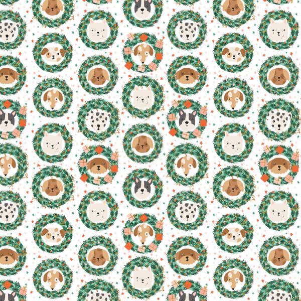 Merry Pawmas Holiday Bark and Bough Snow Metallic