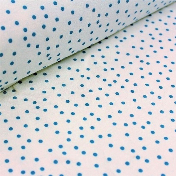 Bio Stretchjersey Dotties weiß/stillwater