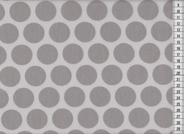Dekostoff Super Dots grey/light grey