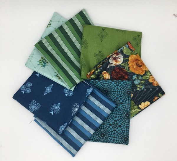 Fat Quarter Set Nonna by Giucy Giuce blue and green