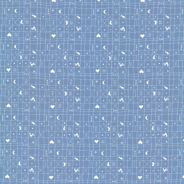 Westfalenstoff Hähnchen jeansblau/weiß