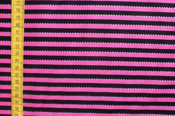 Reststück Baumwolldruck Streifen pink/schwarz