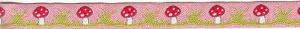 Webband Fliegenpilze rosa