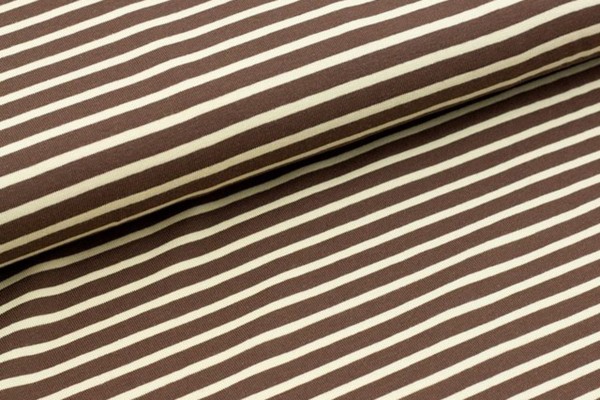 Bio Stretchjersey Streifen braun