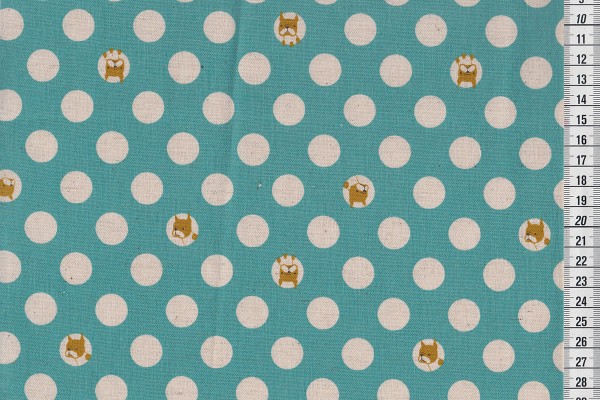 Tréfle Dogs and Dots Kokka Canvas türkis