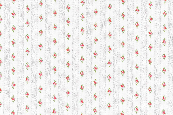 Westfalenstoffe Prinzessin Blumenbordüre weiß