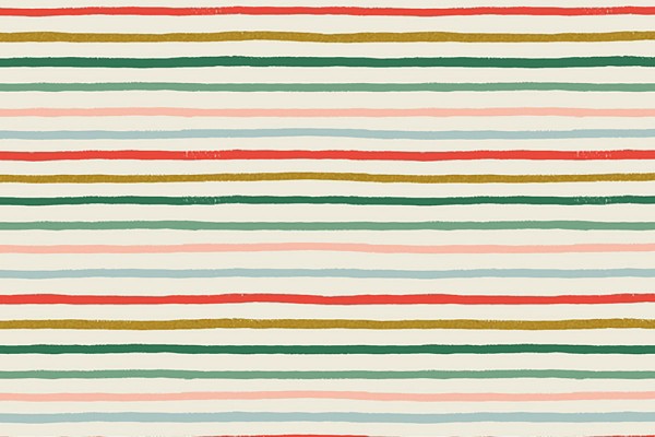 Cotton and Steel Rifle Paper Holiday Classics Festive Stripes multi metallic